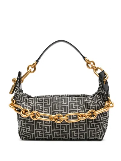 Balmain Mini Hobo Handbag For Women In Black