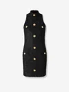 Balmain Mini Jacquard Dress In Black