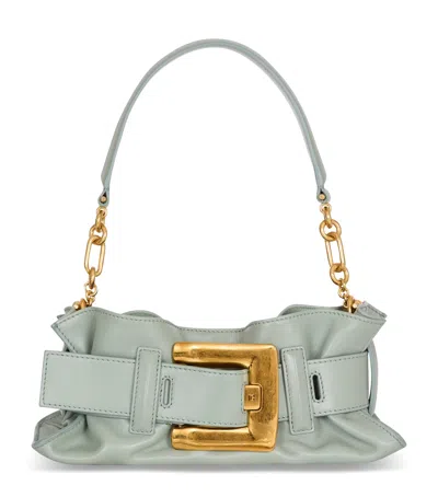 Balmain Mini Leather Anthem Shoulder Bag In Green