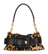 Balmain Anthem Mini Leopard Shoulder Bag In Calf Hair In Multi