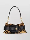 Balmain Anthem Mini Buckled Leather And Leopard-print Calf Hair Shoulder Bag