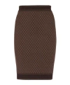 Balmain Brown Mini Monogram Midi Skirt In Brown