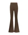 Balmain Mini Monogram-print Flared Trousers In Green