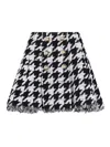 Balmain Knee Length Skirt Houndstooth Pattern In Black