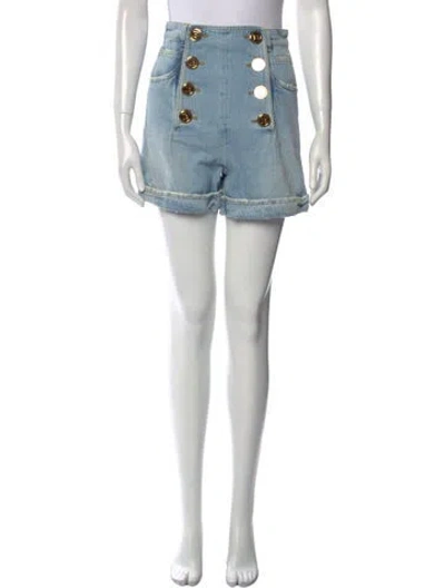 Pre-owned Balmain Mini Shorts In Blue