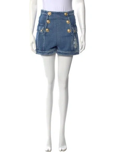 Pre-owned Balmain Mini Shorts In Blue