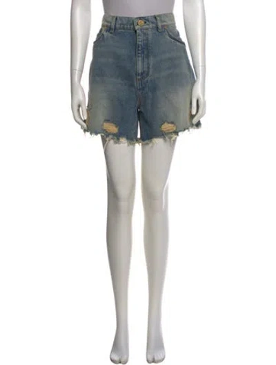 Pre-owned Balmain Mini Shorts W/ Tags In Blue