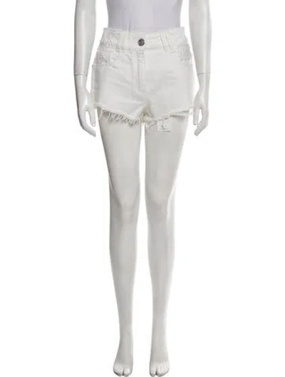 Pre-owned Balmain Mini Shorts In White