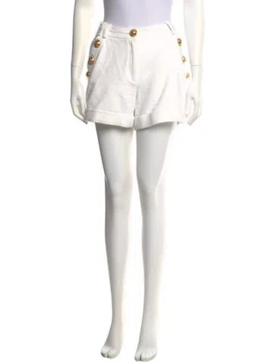 Pre-owned Balmain Mini Shorts In White