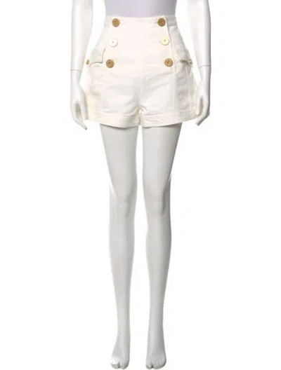 Pre-owned Balmain Mini Shorts In White