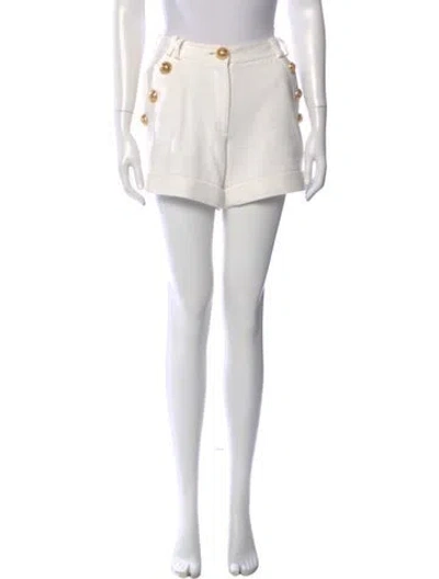 Pre-owned Balmain Mini Shorts In White