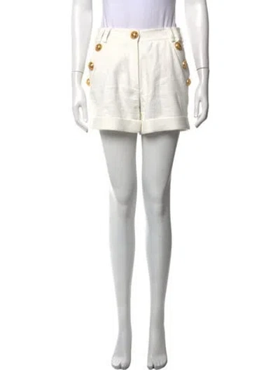 Pre-owned Balmain Mini Shorts In White