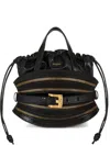 Balmain Shuffle Mini Embellished Leather Shoulder Bag In Black