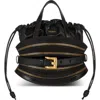 Balmain Shuffle Mini Embellished Leather Shoulder Bag In Black