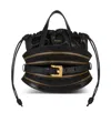 Balmain Mini Shuffle Zips Bag In Calfskin Leather In Black
