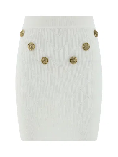 Balmain Mini Skirt In 0fa Blanc