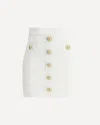 Balmain Fine Ribbed Knit Skirt In White