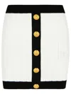 Balmain Mini Skirt In White Viscose Blend