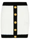 Balmain Mini Skirt In White Viscose Blend