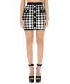 Balmain Logo Button Vichy Skirt