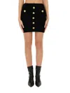 Balmain Women High Waist Buttoned Mini Skirt In Black