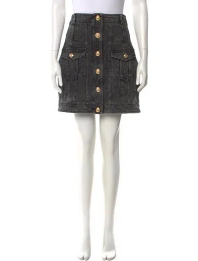 Pre-owned Balmain Mini Skirt In Black