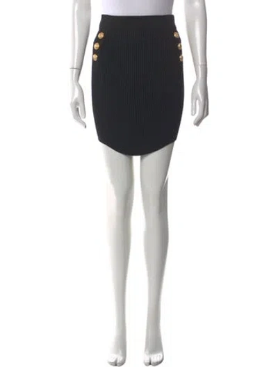 Pre-owned Balmain Mini Skirt In Black