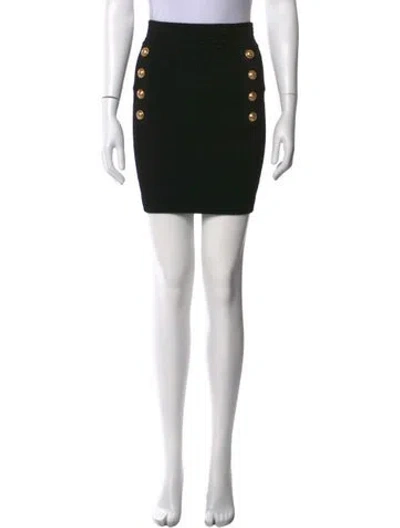 Pre-owned Balmain Mini Skirt In Black