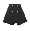 Balmain Wool Grain De Poudre Mini Skirt In Black