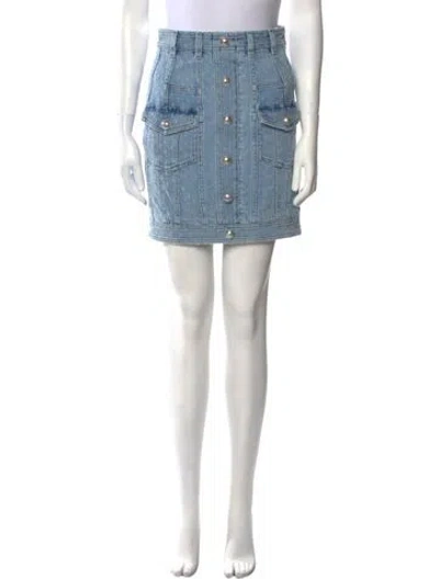Pre-owned Balmain Mini Skirt In Blue