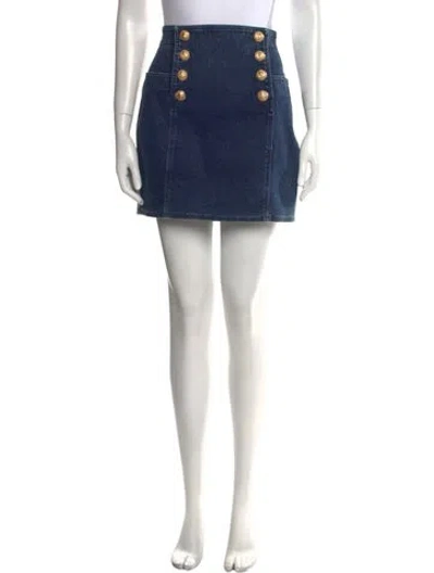 Pre-owned Balmain Mini Skirt In Blue