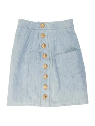 Pre-owned Balmain Mini Skirt In Blue