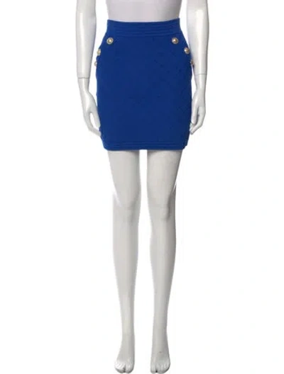 Pre-owned Balmain Mini Skirt In Blue