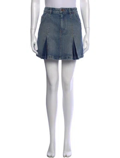 Pre-owned Balmain Mini Skirt In Blue