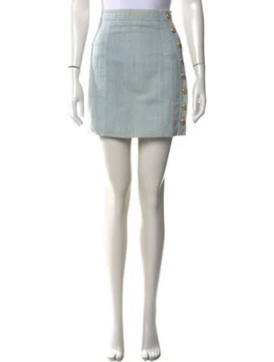 Pre-owned Balmain Mini Skirt In Blue