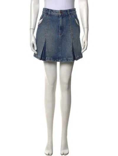 Pre-owned Balmain Mini Skirt In Blue