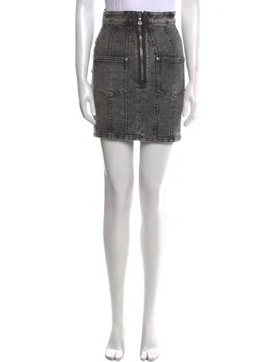 Pre-owned Balmain Mini Skirt In Gray
