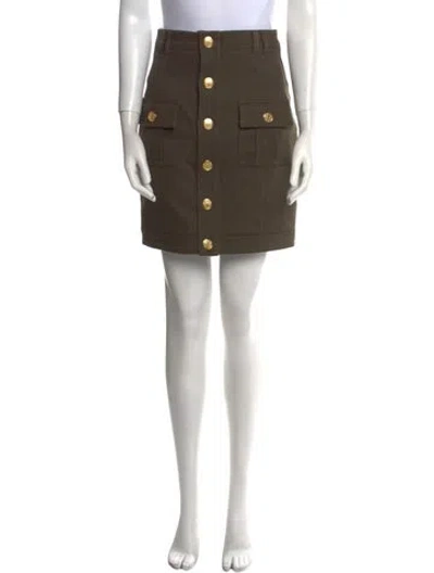 Pre-owned Balmain Mini Skirt In Green