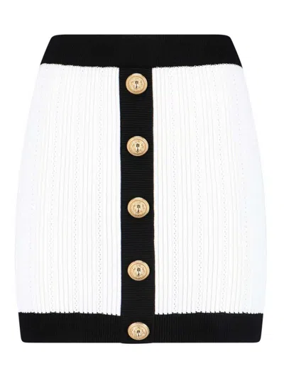 BALMAIN MINI SKIRT IN VISCOSE MIXED