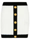 Balmain Mini Skirt In White Viscose Blend