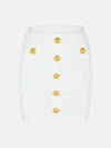 Balmain Mini Skirt In White Viscose Blend In White
