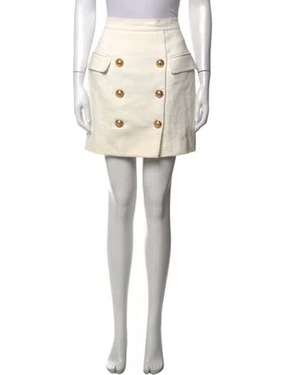 Pre-owned Balmain Mini Skirt In Metallic/white