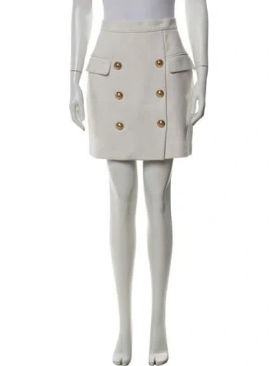 Pre-owned Balmain Mini Skirt In Metallic/white