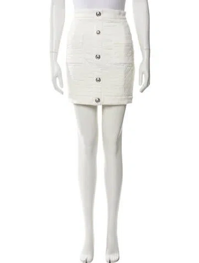 Pre-owned Balmain Mini Skirt In Neutral