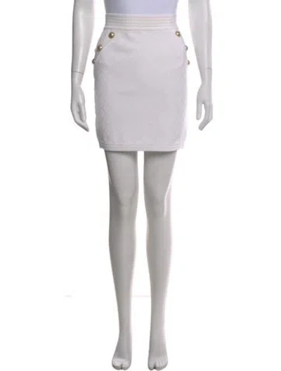 Pre-owned Balmain Mini Skirt In Neutral