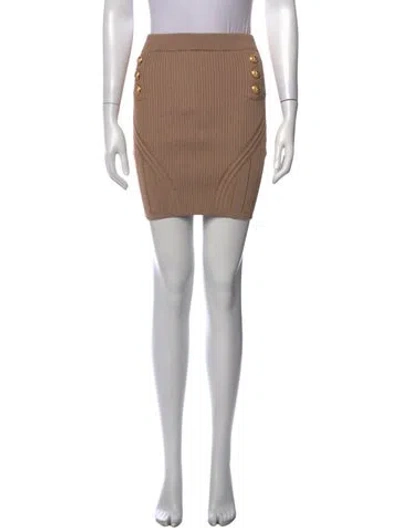 Pre-owned Balmain Mini Skirt In Neutrals