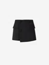 Balmain Black Buttoned 4 Pockets Gdp Skort In Black