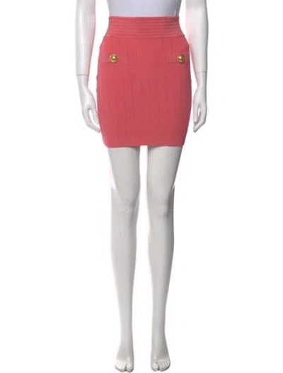 Pre-owned Balmain Mini Skirt In Pink