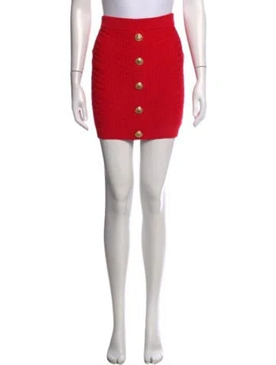 Pre-owned Balmain Mini Skirt In Pink