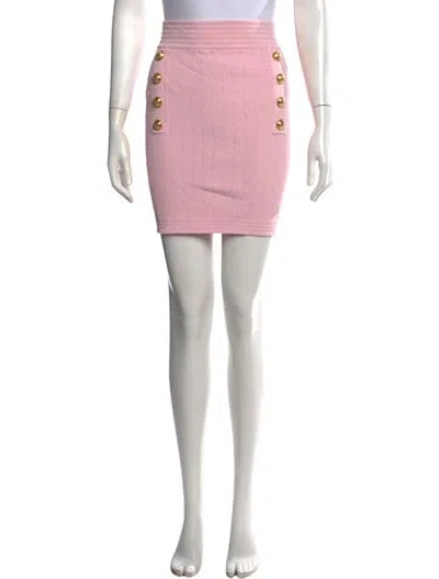 Pre-owned Balmain Mini Skirt In Pink